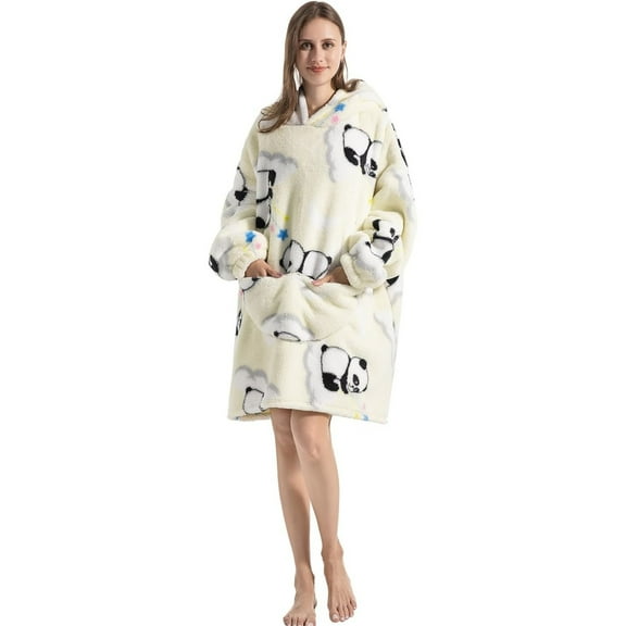 Blanket Hoodie for Women Men Oodie Adult Cozy Warm Wearable Blanket Comfy Sherpa Oversized Hoodie Blanket Sweater with Pocket