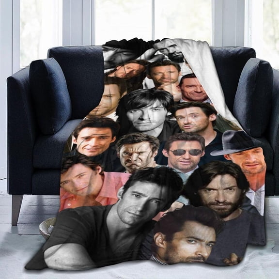 Blanket Hugh Jackman Soft and Comfortable Wool Fleece Throw Blankets Gift for Home Decoration Sofa Office car Camping Yoga Travel Home Decoration Cozy Plush Beach