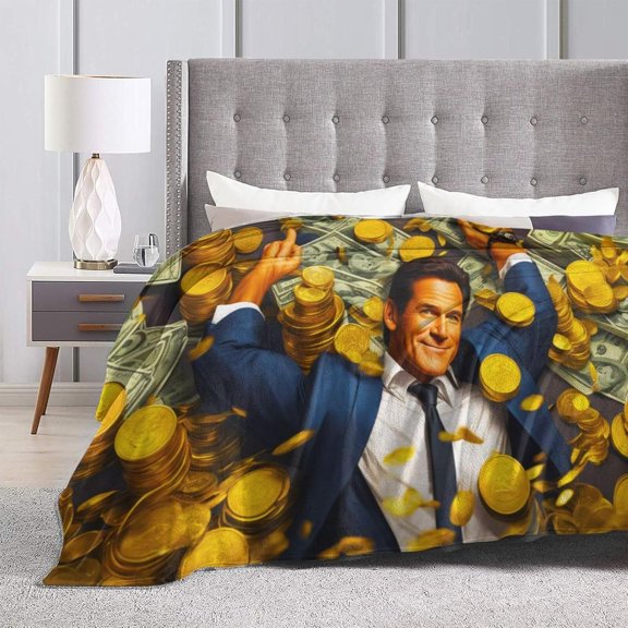 Blanket Jeff Host Probst Throw Flannel Blankets Warm Soft Cozy Fuzzy Blanket for Bed Sofa Couch Camping Travel Gift Blankets for All Seasons 60""x50"", Black