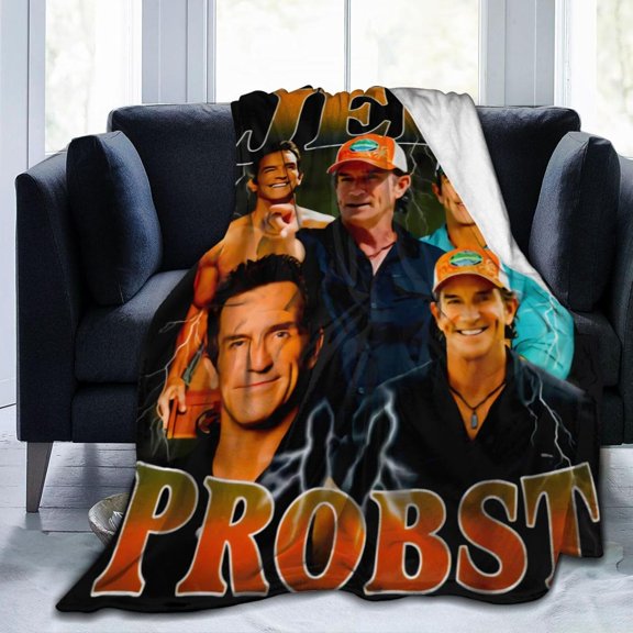 Blanket Jeff Host Probst Throw Flannel Blankets Warm Soft Cozy Fuzzy Blanket for Bed Sofa Couch Camping Travel Gift Blankets for All Seasons 80""x60"", Black