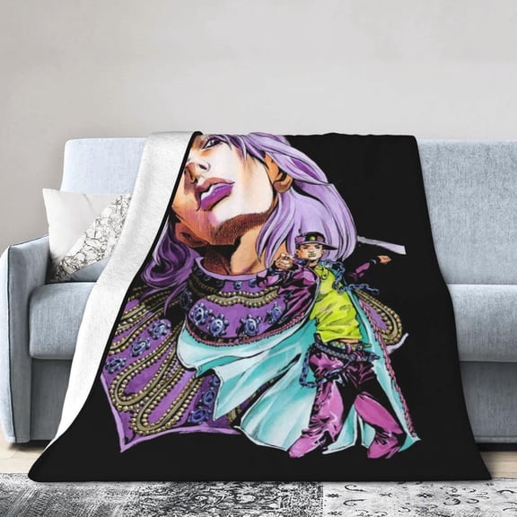 Blanket JoJo's Bizarre Adventure Soft and Comfortable Warm Fleece Throw Blankets Yoga Blankets Beach Blanket Picnic Blankets Gift for Dorm Room Office Decor Sofa Bed Camping Travel All Season 80"x60"