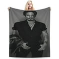thumbnail image 1 of Blanket Johnny Depp Soft and Comfortable Warm Fleece Throw Blankets Yoga Blankets Beach Blanket Picnic Blankets Gift for Dorm room office decor Sofa Bed Camping Travel All Season, 1 of 6