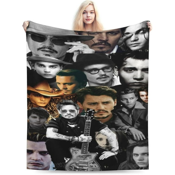 Blanket Johnny Depp Soft and Comfortable Wool Fleece Throw Blankets Gift for Home Decoration Sofa Office car Camping Yoga Travel Home Decoration Cozy Plush Beach