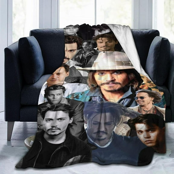Blanket Johnny Depp Soft and Comfortable Wool Fleece Throw Blankets Gift for Home Decoration Sofa Office car Camping Yoga Travel Home Decoration Cozy Plush Beach