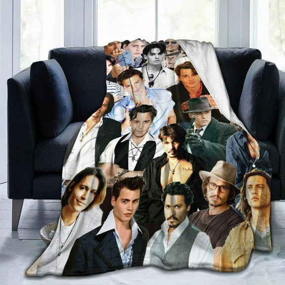 Blanket Johnny Depp Soft and Comfortable Wool Fleece Throw Blankets for Sofa Office car Camping Yoga Travel Home decoration Cozy Plush Beach Blanket Gift 30"x40"