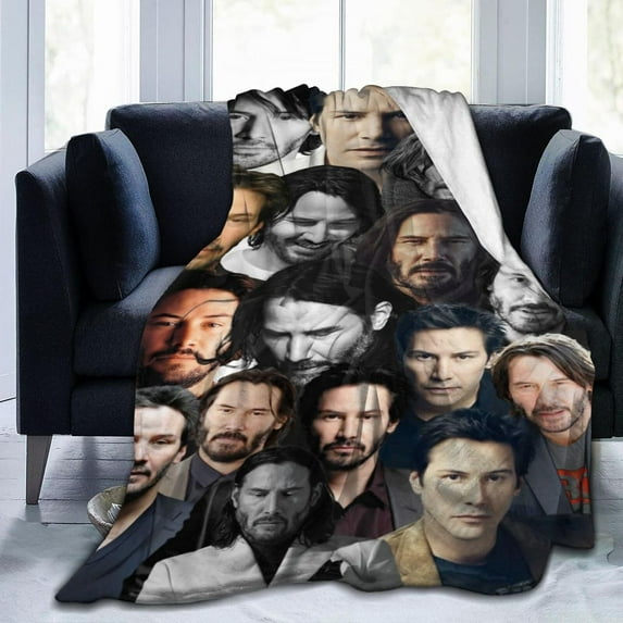 Blanket Keanu Reeves Throw Flannel Blankets UltraSoft Micro Fleece Blanket Warm Cozy Plush Gift for Room Decoration Sofa,Office Bed car Camp Couch Beach