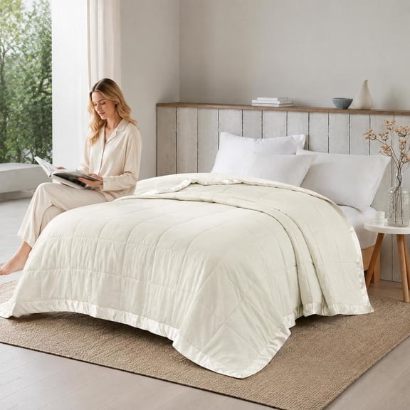 Blanket, King Oversized, Down Alternative, Microfiber, 3M Scotchgard, Satin Trim, Hypoallergenic
