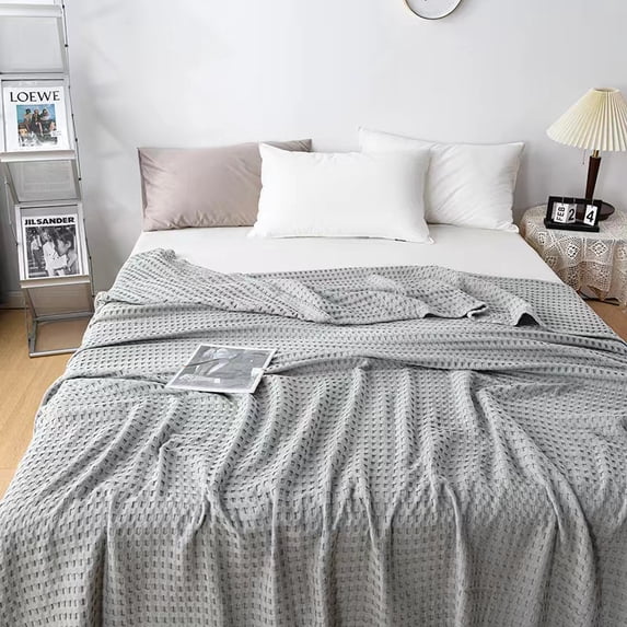 Blanket King Size Cozy Soft Lightweight Cotton Blanket, All Season Breathable Blanket Throw for Couch Bed 59x78 In