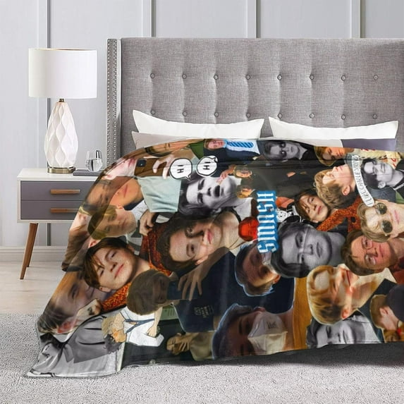 Blanket Kit Actor Connor Throw Flannel Blankets Warm Soft Cozy Fuzzy Blanket for Bed Sofa Couch Camping Travel Gift Blankets for All Seasons 60"x50"