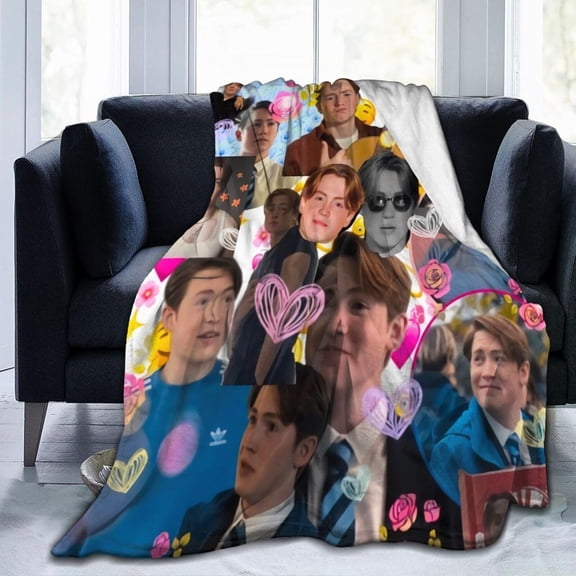 Blanket Kit Actor Connor Throw Flannel Blankets Warm Soft Cozy Fuzzy Blanket for Bed Sofa Couch Camping Travel Gift Blankets for All Seasons 60"x50"