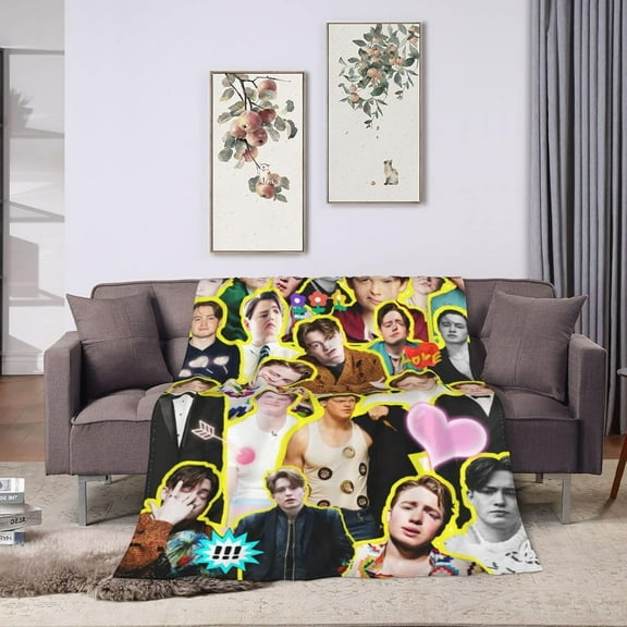 Blanket Kit Connor Soft and Comfortable Wool Fleece Throw Blankets for Sofa Office car Camping Yoga Travel Home Decoration Cozy Plush Beach Blanket Gift