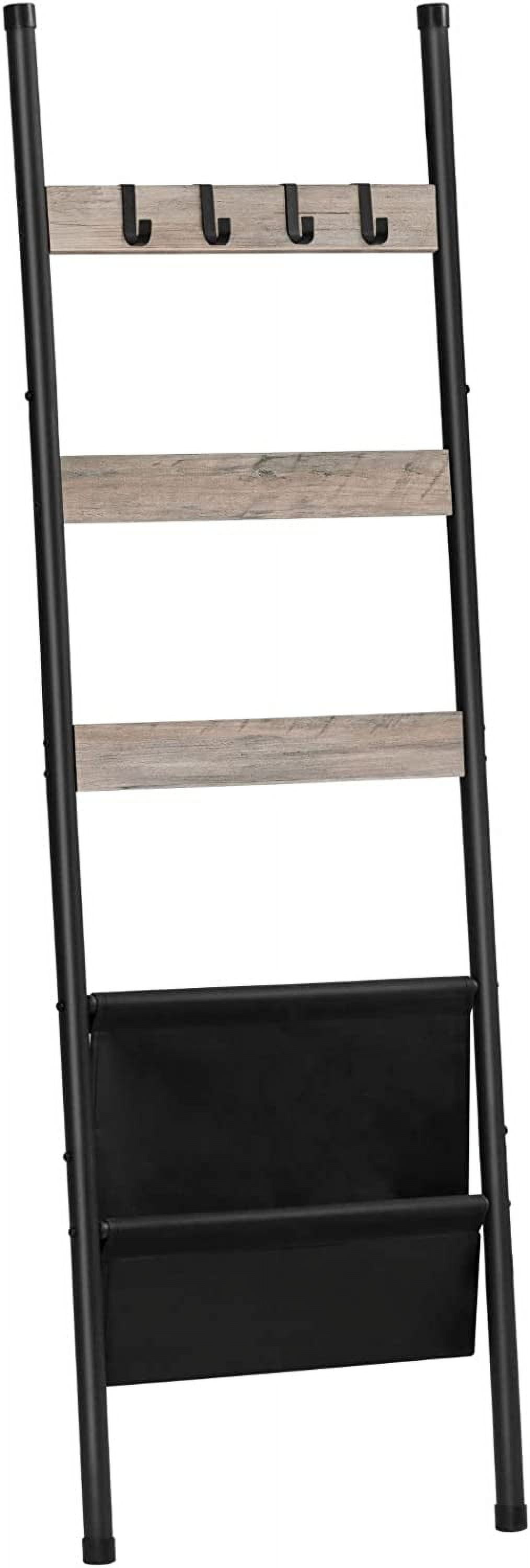 Ladder Magazine Rack Blanket Ladder, 5 Tier Towel Rack, 17.3