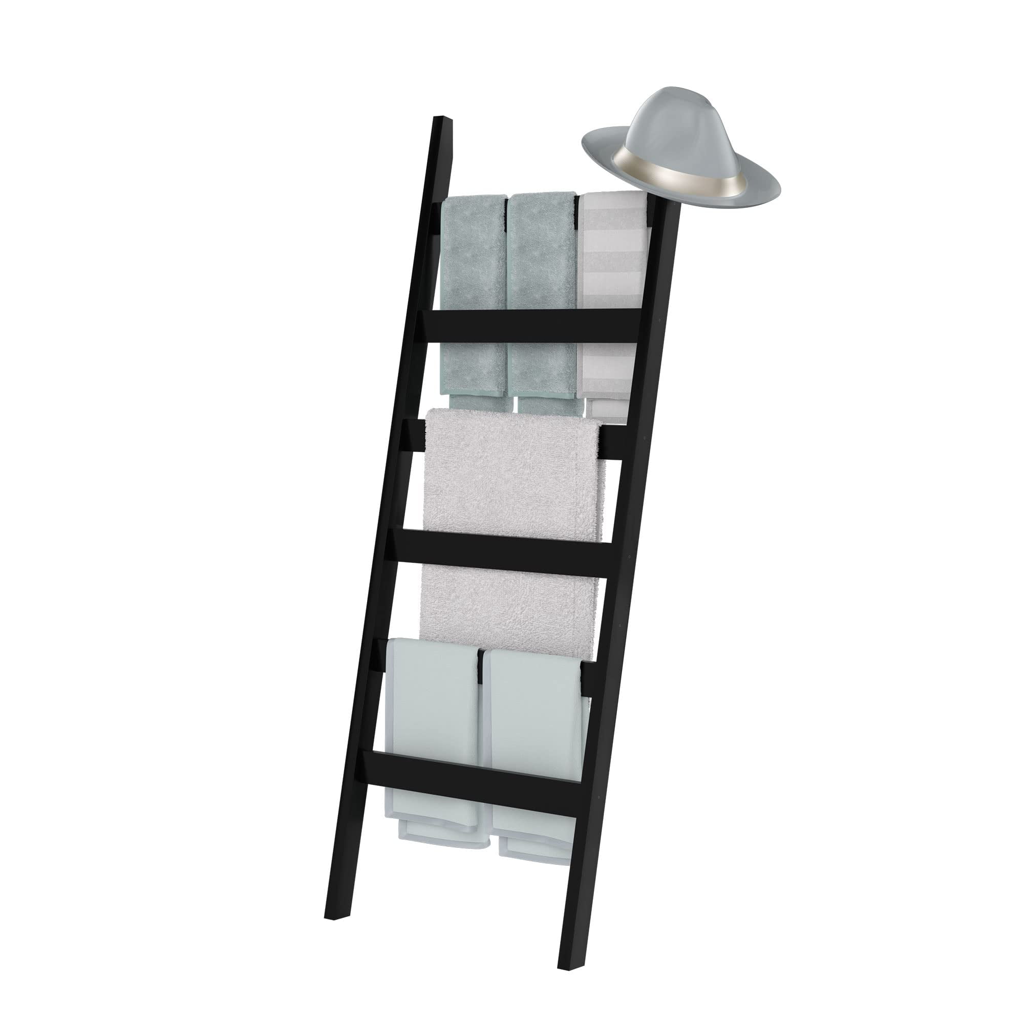 Blanket Ladder, 6 Tier Blanket Holder, 68.9 Inch Tall Blanket Rack ...