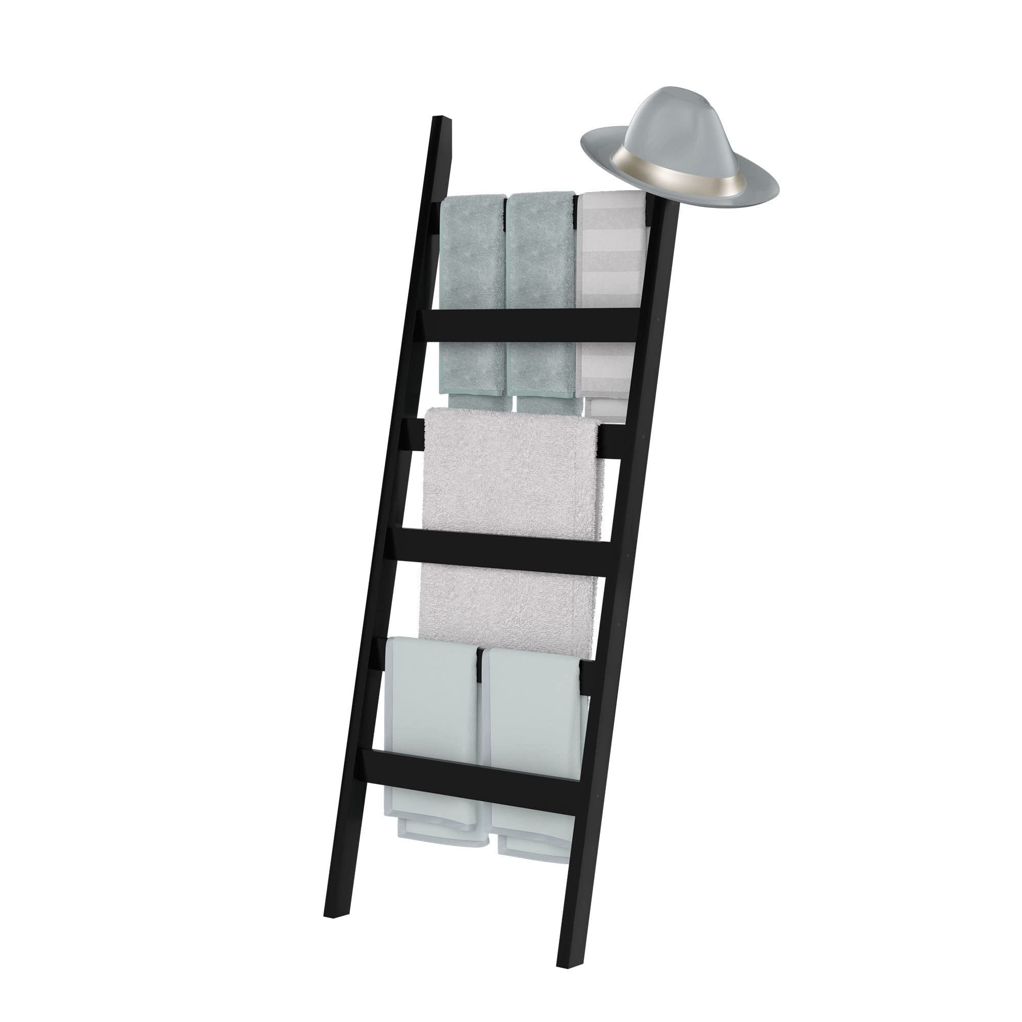 Blanket Ladder, 6 Tier Blanket Holder, 68.9 Inch Tall Blanket Rack