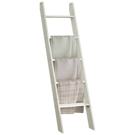Blanket Ladder Decorative Farmhouse for The Living Room, 5-Tier Ladder Shelf, Ladder Rack for Storage and Decor