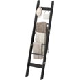 Blanket Ladder Shelf for Living Room, Decorative Wood Quilt Rack with 4