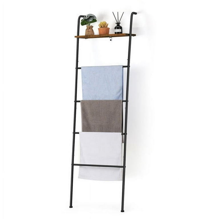 Blanket Ladder with Towel Rack for Bathroom Laundry Room Blanket