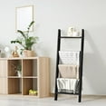 thumbnail image 1 of Blanket Ladders for The Living Room, 5-Tier Blanket Holder, Wall-Leaning Blanket Rack, Ladder Shelves, Wooden Quilt Ladder, Farmhouse Decor, Black, 1 of 8