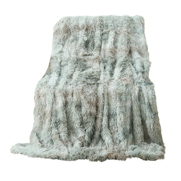 Blanket, Light Weighted Soft Faux Fur Blanket, Fluffy Warm and Cozy Throw Decorative for Bedroom Sofa Floor (Gray)