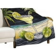 thumbnail image 1 of Blanket A Margarita Drink on The Beach with Palm Trees Soft Throw Blanket Independence Memorial Day Throw Blankets Flannel Blanket for Couch Sofa Bed for Adults Kids Boys Teens Gift for Adults 40"x50", 1 of 6