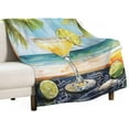 thumbnail image 1 of Blanket A Margarita Drink on The Beach with Palm Trees Soft Throw Blanket Independence Memorial Day Throw Blankets Flannel Blanket for Couch Sofa Bed for Adults Kids Boys Teens Gift for Adults 40"x50", 1 of 5