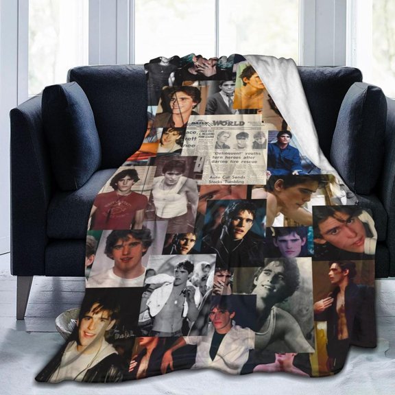 Blanket Matt Actor Dillon Throw Flannel Blankets Warm Soft Cozy Fuzzy Air Conditioning Blanket for Living Room Sofa Bed Gift Blankets for All Seasons 50""x40"", Black