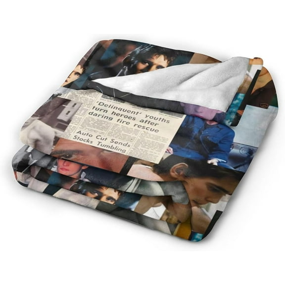 Blanket Matt Actor Dillon Throw Flannel Blankets Warm Soft Cozy Fuzzy Air Conditioning Blanket for Living Room Sofa Bed Gift Blankets for All Seasons 50""x40"", Black