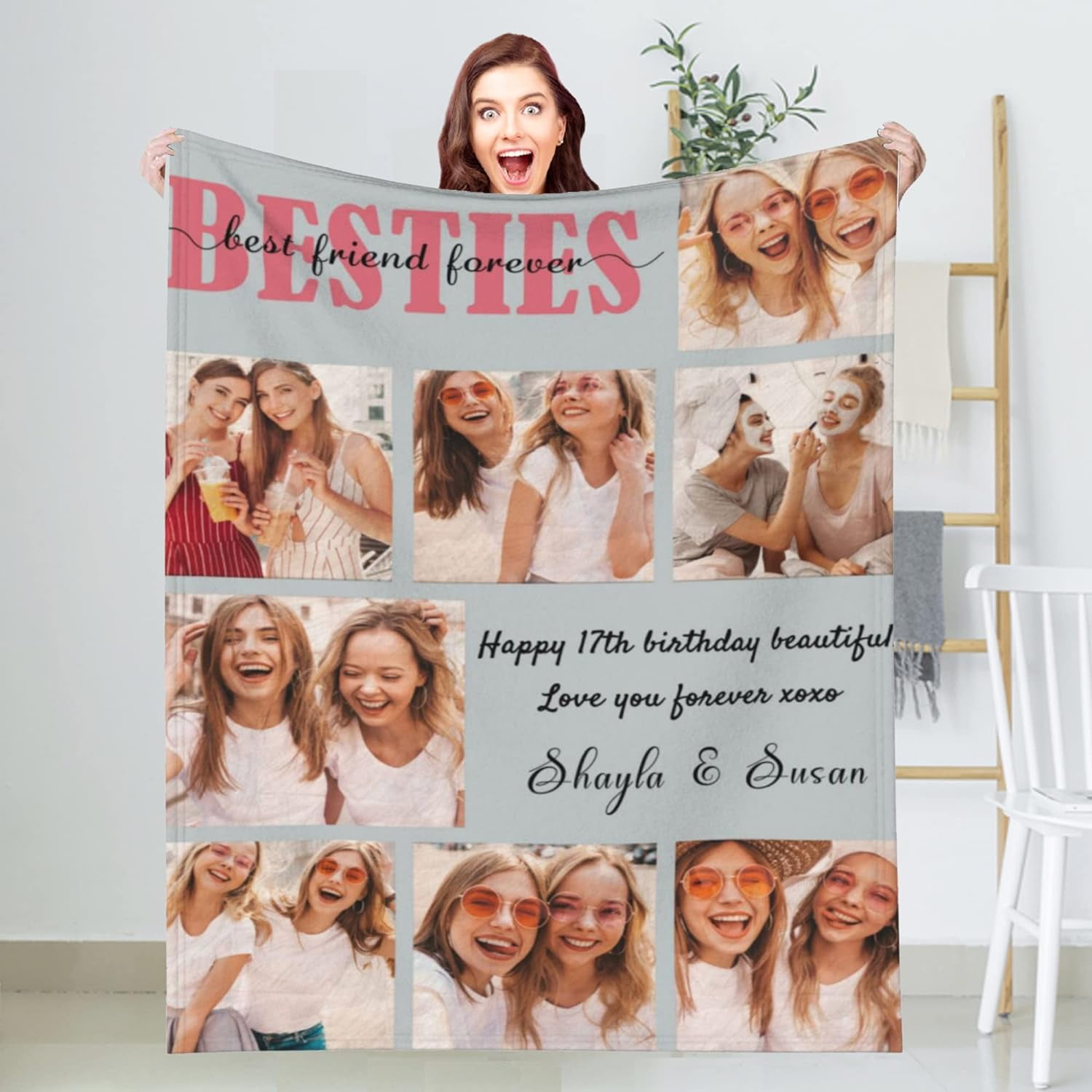 Blanket Memorial Gift with Photo Text Made in USA, Flannel