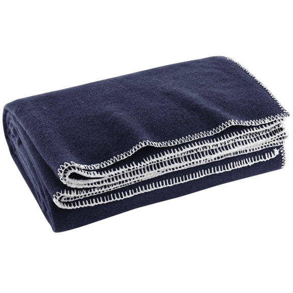 Blanket, Mil-spec, 66x90", 80/20 Wool, Man Made, Navy