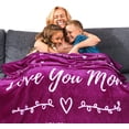 thumbnail image 1 of Blanket for Mom from Daughter or Son, Unique Birthday, Valentines Presents for Mom to Say Love You Mom, Mom Gift Ideas, Meaningful Throw Blanket, Mother in Law Gifts (Ruby Pink, Fleece), 1 of 6
