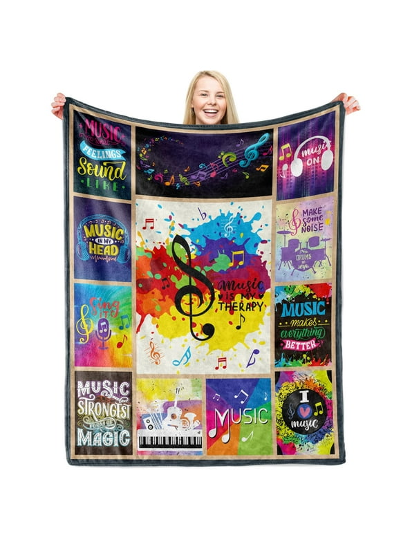 Blanket Music Teacher, Music Throw Blanket Teacher, Warm Soft Bed Throws for Music Lovers, Lightweight Fleece Music Blanket Throws for Teacher Gifts Appreciation Gifts Christmas Gifts(30"x40")