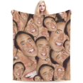 thumbnail image 1 of Blanket Nicolas Cage Soft and Comfortable Warm Fleece Throw Blankets Yoga Blankets Beach Blanket Picnic Blankets Gift for Dorm room office decor Sofa Bed Camping Travel All Season, 1 of 6