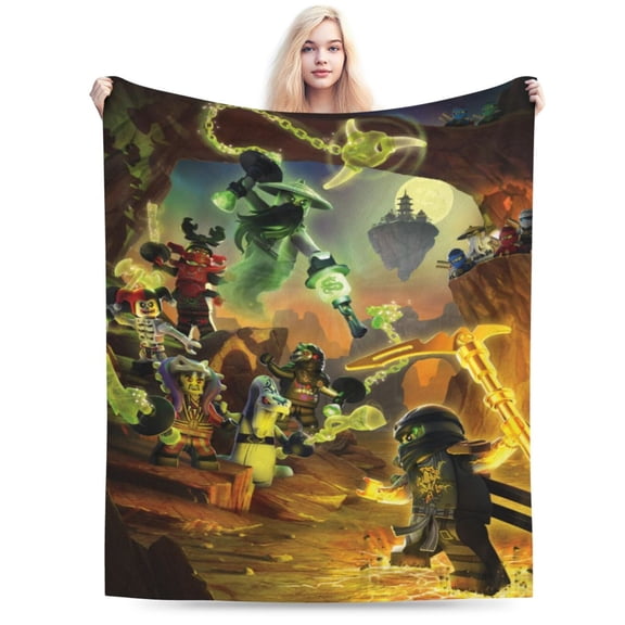 Blanket Ninjago Cartoon Ultra-Soft Micro Fleece Blanket Cozy Blanket Thick Warm Plush Throw Blanket Sofa Cushion, Warm Flannel Blanket For Living Room Bedroom 50"X40"