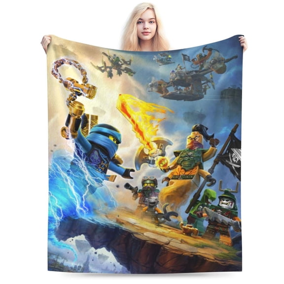 Blanket Ninjago Cartoon Ultra-Soft Micro Fleece Blanket Cozy Blanket Thick Warm Plush Throw Blanket Sofa Cushion, Warm Flannel Blanket For Living Room Bedroom 80"X60"
