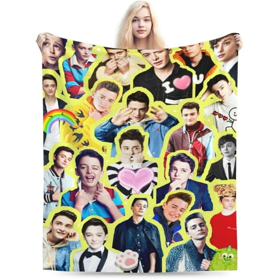 Blanket Noah Schnapp Soft and Comfortable Warm Fleece Throw Blankets Yoga Blankets Beach Blanket Picnic Blankets Gift for Dorm room office decor Sofa Bed Camping Travel All Season