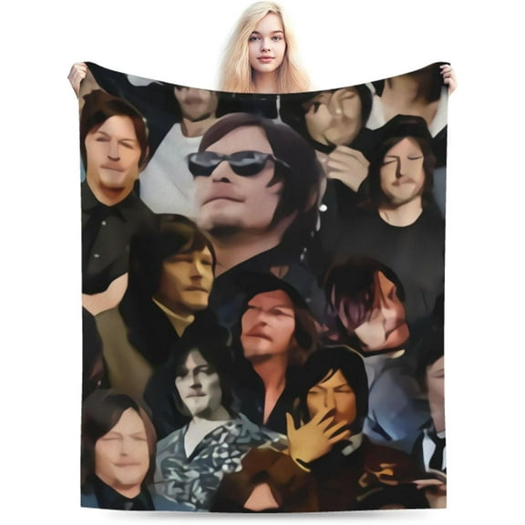 Blanket Norman Reedus Soft and Comfortable Warm Fleece Throw Blankets Yoga Blankets Beach Blanket Picnic Blankets Gift for Dorm Room Office Decor Sofa Bed Camping Travel All Season