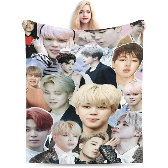 Blanket Park Jimin Soft and Comfortable Warm Fleece Throw Blankets Yoga Blankets Beach Blanket Picnic Blankets Gift for Dorm room office decor Sofa Bed Camping Travel All Season