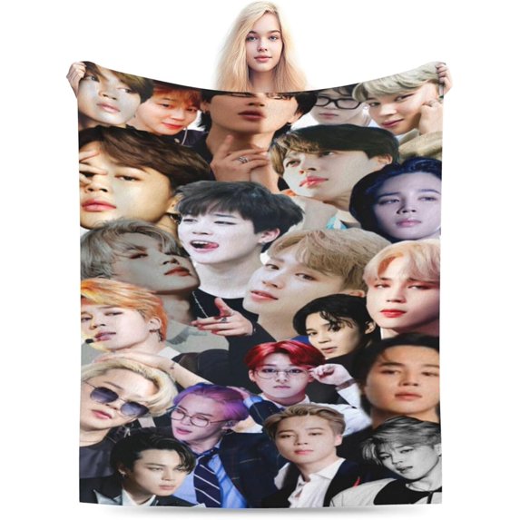 Blanket Park Jimin Soft and Comfortable Wool Fleece Throw Blankets Gift for Home Decoration Sofa Office car Camping Yoga Travel Home Decoration Cozy Plush Beach