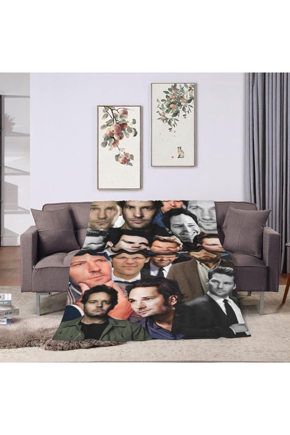 Blanket Paul Rudd Soft and Comfortable Wool Fleece Throw Blankets Gift for Home Decoration Sofa Office car Camping Yoga Travel Home Decoration Cozy Plush Beach