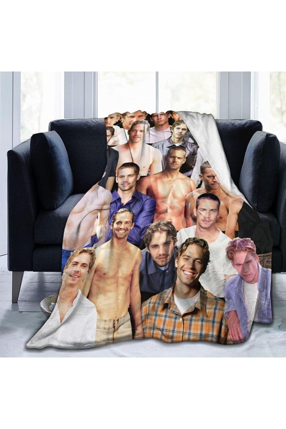 Blanket Paul Walker Soft and Comfortable Wool Fleece Throw Blankets for Sofa Office car Camping Yoga Travel Home Decoration Cozy Plush Beach Blanket Gift 40"x30"