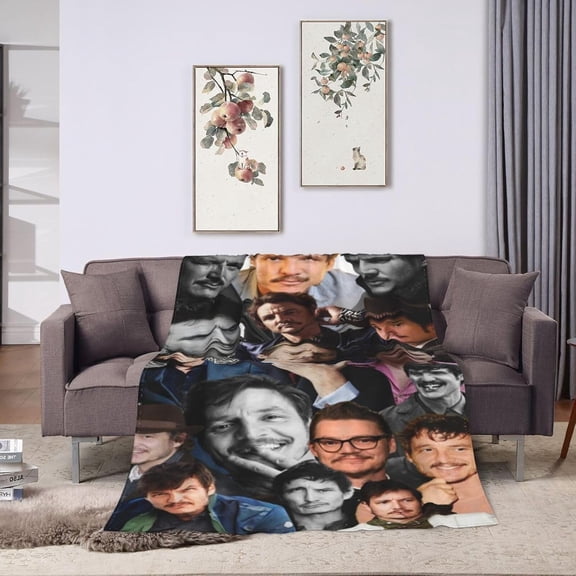Blanket Pedro Pascal Soft and Comfortable Wool Fleece Throw Blankets Gift for Home Decoration Sofa Office car Camping Yoga Travel Home Decoration Cozy Plush Beach