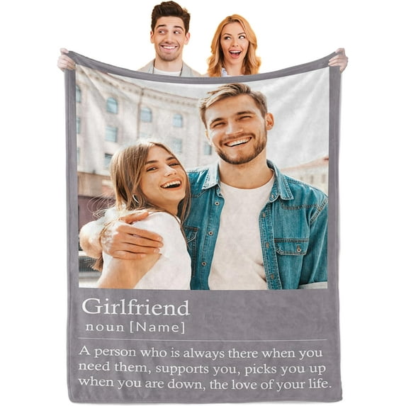 Blanket Pictures Customized, Valentine's Day Gifts for Girlfriend Boyfriend, Unique Couples Gifts for Wife Husband, Personalized Blanket with Photo, Romantic Gifts for My Lover