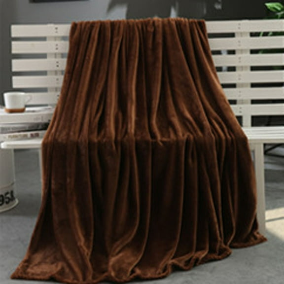 Blanket Polyester Blanket Flannel Massage Blanket In Coffee Color