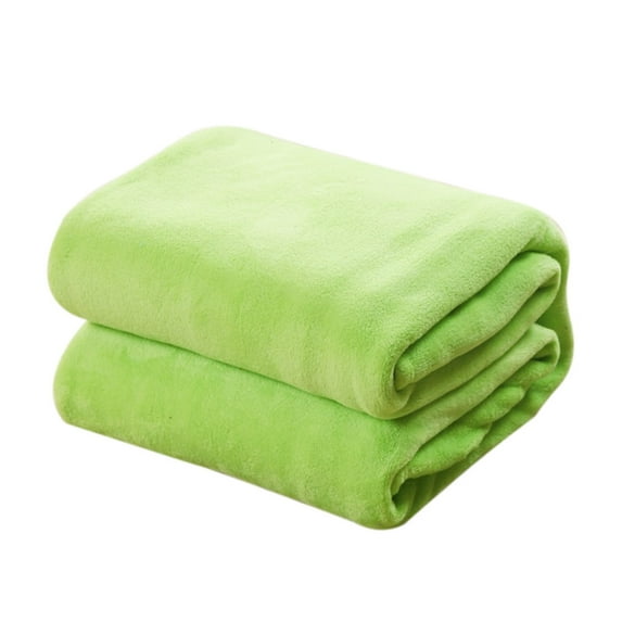 Blanket Polyester Blanket Solid Color Blanket Falei Velvet Blanket 100 * 140Cm Green（Fruit Green)