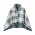 thumbnail image 1 of Blanket Poncho Facecloth Cover Blanket Shawl Blanket Colorblocking Cover Blanket Nap Blanket, 1 of 6