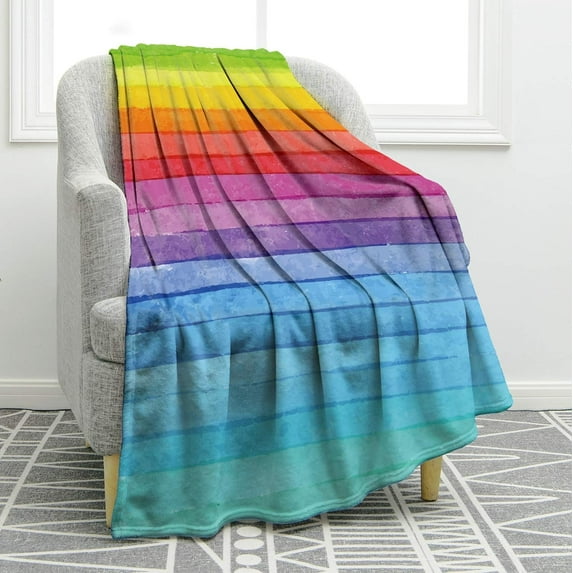 Blanket Rainbow Colors Smooth Soft Blanket for Sofa Chair Bed Office Travelling Camping for Kids Adults 50"x60"