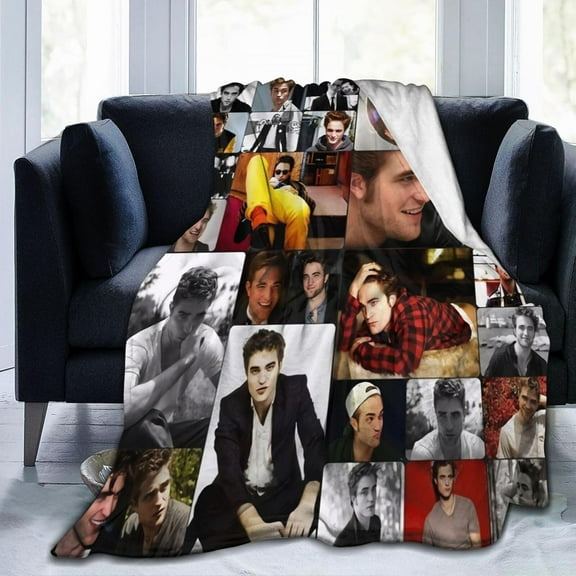 Blanket Robert Actor Pattinson Throw Flannel Blankets Warm Soft Cozy Fuzzy Blanket for Bed Sofa Couch Camping Travel Gift Blankets for All Seasons 60""x50"", Black