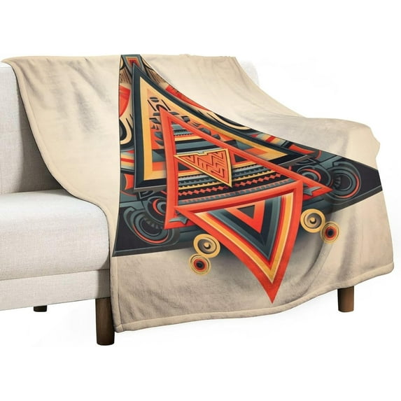 Blanket Rustic Southwest Red Brown Abstract Throw Blankets for Bed Vintage Southwest American Flannel Blanket Warm Plush Home Decor for Bed Couch Chair Living Room Birthday Gift 40"x50"