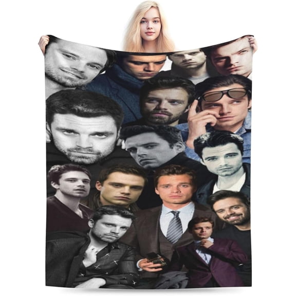 Blanket Sebastian Stan Soft and Comfortable Wool Fleece Throw Blankets Gift for Home Decoration Sofa Office car Camping Yoga Travel Home Decoration Cozy Plush Beach