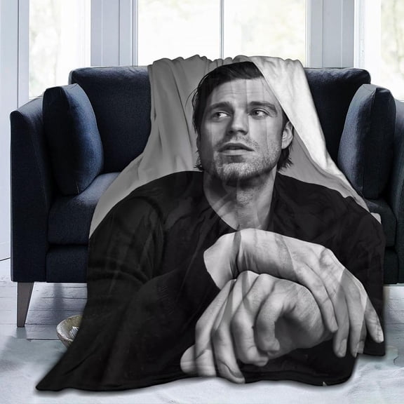 Blanket Sebastians Actors Stan Throw Flannel Blankets Warm Soft Cozy Fuzzy Air Conditioning Blanket for Living Room Sofa Bed Gift Blankets for All Seasons 30"x40"